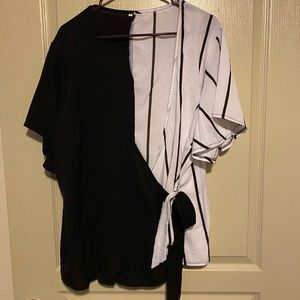 Black and white blouse